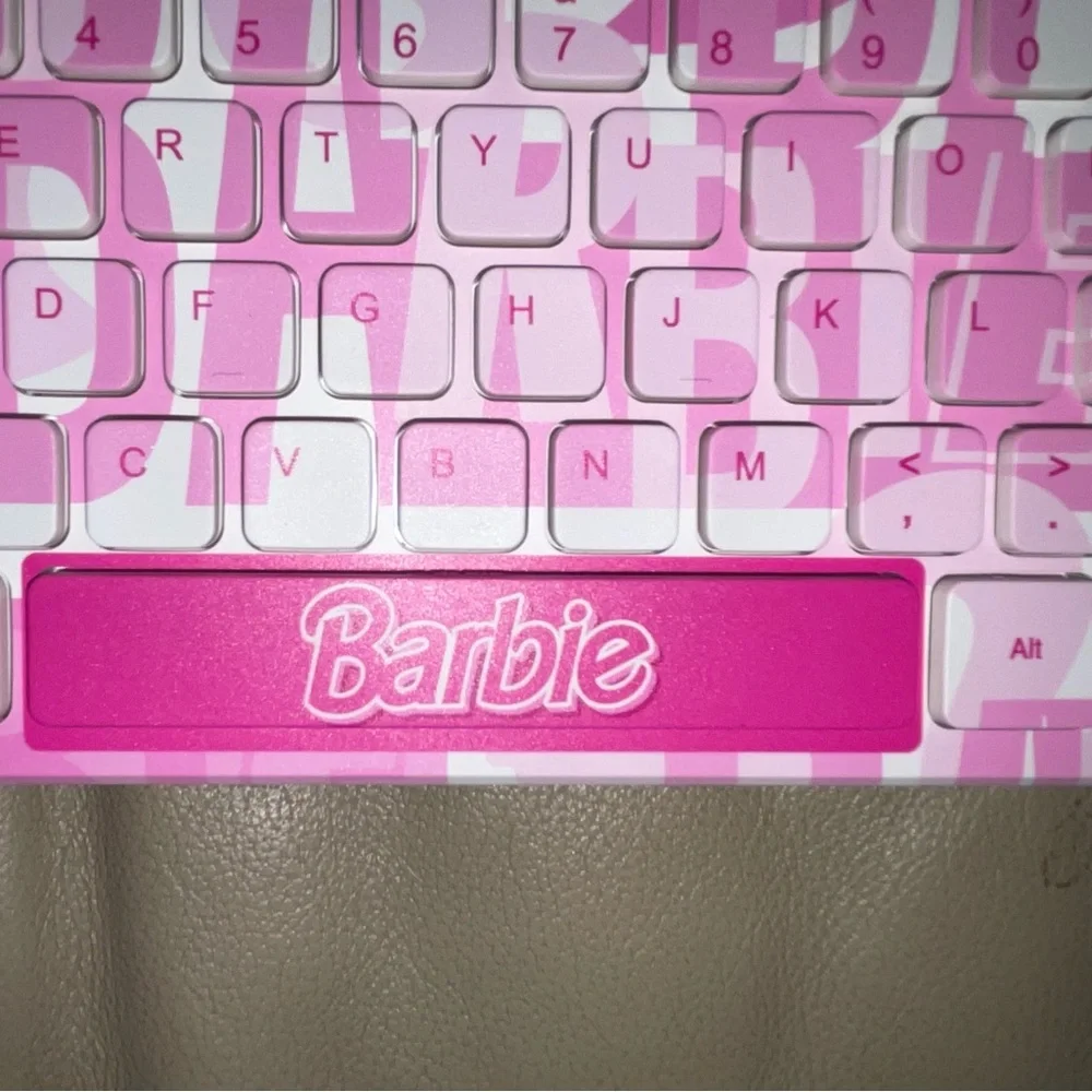 Barbie Pink and White USB Keyboard Cute Fashion Windows Full Size Fun Collectors